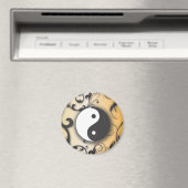 Zwart met Bronze Yin & Yang met rollen Magneet (Insitu (Vaatwasser))