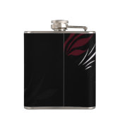 Zwart met Burgandy Feathers Flask Heupfles (Achterkant)
