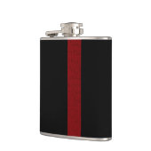 Zwart met Burgandy Strip Flask Heupfles (Links)