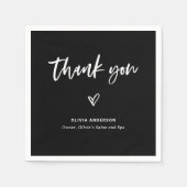 Zwart met Casual script en hart | Dank je Servet (Voorkant)