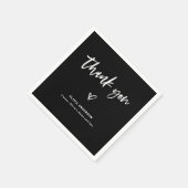 Zwart met Casual script en hart | Dank je Servet (Hoek)