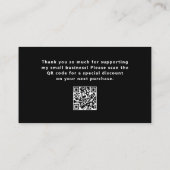 Zwart met Casual script en hart | Dank je Visitekaartje (Achterkant)