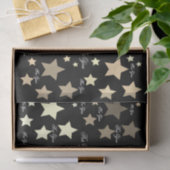 Zwart met crème sterren tissuepapier (Geschenk)