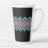 Zwart met decoratief patroon latte mok (Rechts)