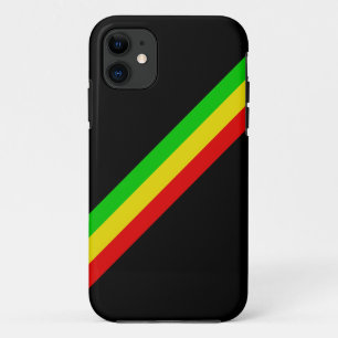 Zwart met diagonale Rasta Stripes/ Case-Mate iPhone Case