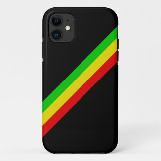 Zwart met diagonale Rasta Stripes/ Case-Mate iPhone Case