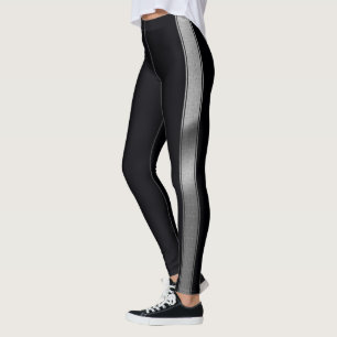 Zwart met donkere, zilveren Leggings