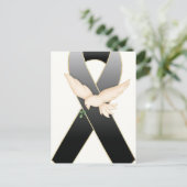 Zwart met Dove Ribbon Awareness Briefkaarten (Staand voorkant)