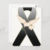 Zwart met Dove Ribbon Awareness Briefkaarten (Voorkant / Achterkant)