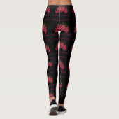 Zwart met druivenwijn kleurontwerp patronen leggings (Achterkant)