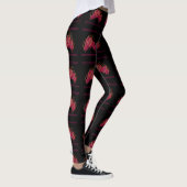 Zwart met druivenwijn kleurontwerp patronen leggings (Rechts)