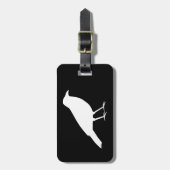 Zwart met een witte rij. bagagelabel (Voorkant verticaal)