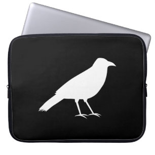 Zwart met een witte rij. laptop sleeve