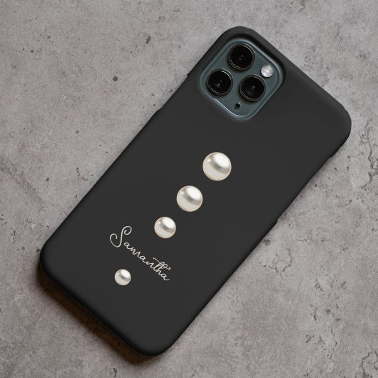 Zwart met Elegant Pearl Design Case-Mate iPhone Case