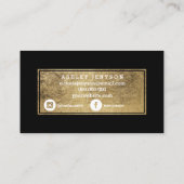 Zwart met elegante goudtypografie visitekaartje (Achterkant)