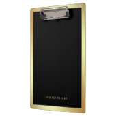 Zwart met Faux Gold Glam Border Klembord (Links)