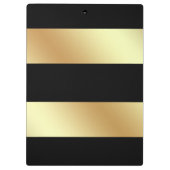 Zwart met Faux Gold Glam Border Klembord (Achterkant)