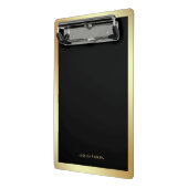 Zwart met Faux Gold Glam Border Mini Klembord (Angled2)