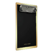 Zwart met Faux Gold Glam Border Mini Klembord (Schuin)