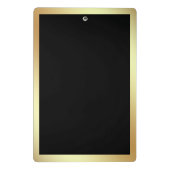 Zwart met Faux Gold Glam Border Mini Klembord (Achterkant)