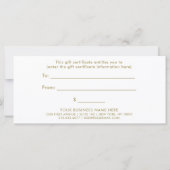 Zwart met Faux Gold Script | Cadeaubon (Achterkant)