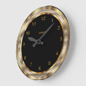 Zwart met Faux Metallic Gold Lijst Grote Klok (Hoek)