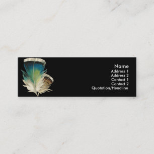 Zwart met Feathers-profielkaarten Mini Visitekaartje