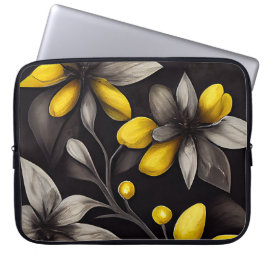 ZWART MET GEEL- EN GRATIS STROMEN LAPTOP SLEEVE