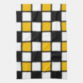 Zwart met geel tartan theedoek (Verticaal)