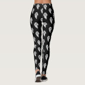 Zwart met geesten Halloween Leggings (Achterkant)