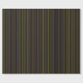 Zwart met gele en Paarse strepen Cadeaupapier (Vlak)