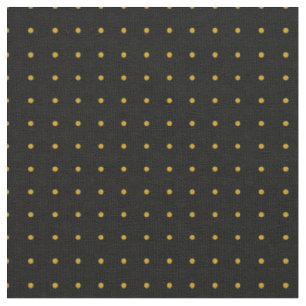 ZWART MET GELE OCHRE STIPPEN STOF