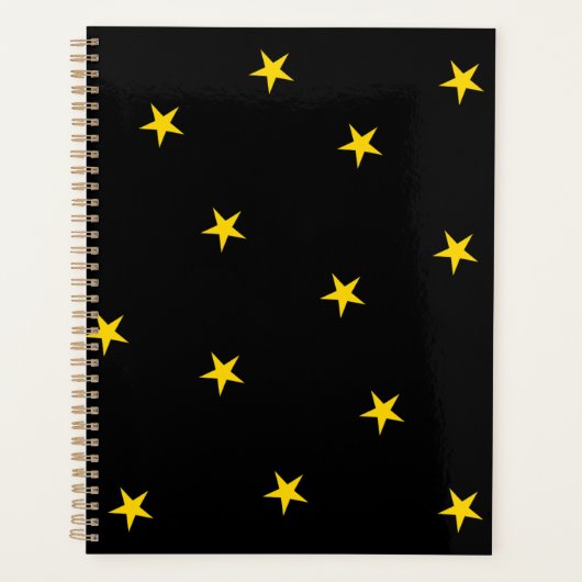 Zwart met gele sterren planner (Voorkant)