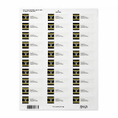 Zwart met Gele Witte Stripes Team Jersey Etiket (Full Sheet)