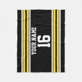 Zwart met Gele Witte Stripes Team Jersey Fleece Deken (Voorkant)