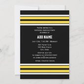 Zwart met Gele Witte Stripes Team Jersey Kaart (Achterkant)