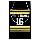 Zwart met Gele Witte Stripes Team Jersey Klein Cadeauzakje (Achterkant)