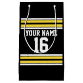 Zwart met Gele Witte Stripes Team Jersey Klein Cadeauzakje (Voorkant)