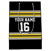 Zwart met Gele Witte Stripes Team Jersey Medium Cadeauzakje (Achterkant)