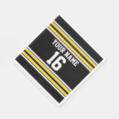 Zwart met Gele Witte Stripes Team Jersey Servetten (Hoek)