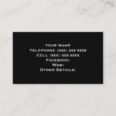 Zwart met Gele Witte Stripes Team Jersey Visitekaartje (Achterkant)