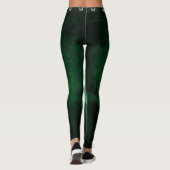 Zwart met Gloeiende groene Row Spooky Grey vleermu Leggings (Achterkant)