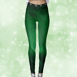 Zwart met Gloeiende groene Row Spooky Grey vleermu Leggings