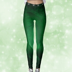 Zwart met Gloeiende groene Row Spooky Grey vleermu Leggings