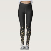 Zwart met Gold Confetti Stippen Leggings (Voorkant)