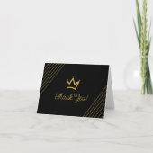 Zwart met Gold Crown Bedankkaart (Voorkant)