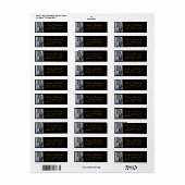 Zwart met Gold Foil Afstuderen Retour Adreslabel Etiket (Full Sheet)