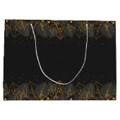 Zwart met Gold Leaf Border Groot Cadeauzakje (Achterkant)
