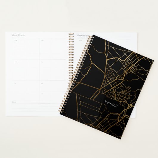 Zwart met Gold look Map en Naam Planner (Display)