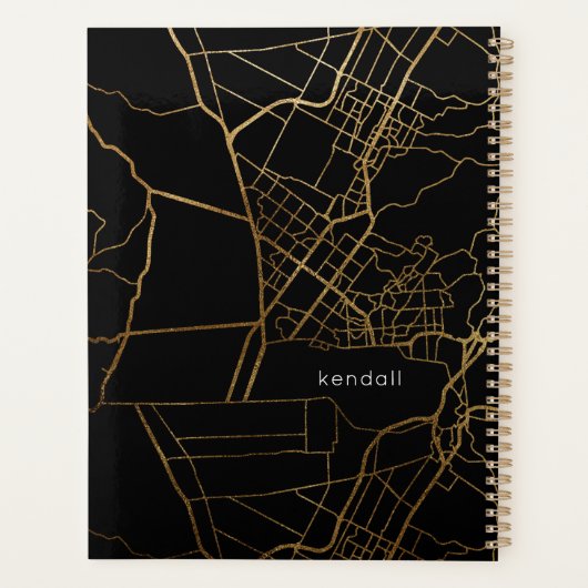 Zwart met Gold look Map en Naam Planner (Achterkant)